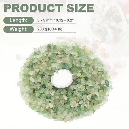Crystal Chips Stone, 0.44 Lb Fluorite Gravel Rocks (Green Aventurine, 3-5 Mm) - color: Green, size: 3 - 5 mm