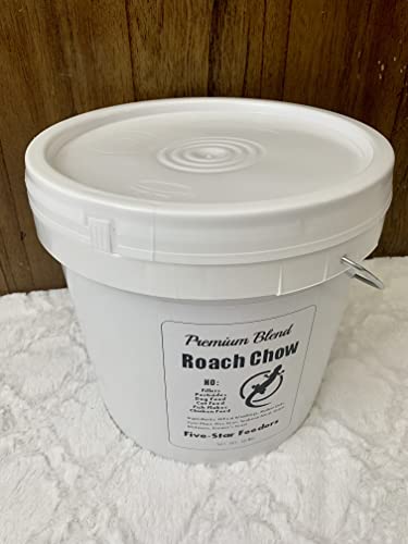 10 lb. Roach & Cricket Chow – Balanced Protein, Calcium-Fortified Diet by Five-Star Feeders – 2-Gallon Bucket - size: 10 Pound (Pack of 1), style: Bucket/Container