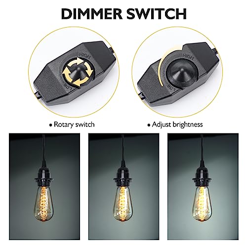 Heater Lamp Base,Heat Lamp Holder 4.75ft Hanging Lantern Pendant Light Lamp Cord Cable E26/E27 Socket (Single Lamp Base) - style: Single Lamp Base