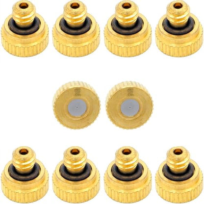 10Pcs Brass Misting Nozzle - 0.008" Orifice (0.2mm) Dia 10/24 UNC Replacement Heads for Outdoor Cooling System (0.2mm) - size: 0.2mm