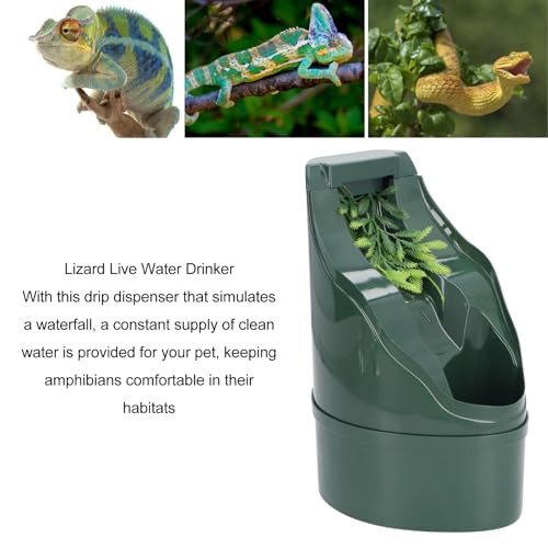 Reptile Drinking Fountain Water Dripper Living Aqua Waterfall for Lizard Turtle Snake Spiders