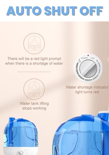 Azeus 2.8L Large Capacity Ultrasonic Cool Mist Humidifier - Powerful Moisture Control for Comfortable Spaces, Lasts up to 30 Hours, Auto Shut-Off (BPA-Free) - color: Light blue