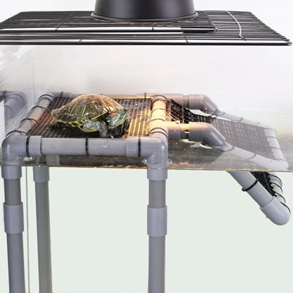 Extra Large Turtle Basking Platform, Turtle Tank Accessories | Sturdy and Stable Standing Dock with Non-Slip Ramp for Large and Heavy Turtles Fit for75-120 Gallon Tanks - size: Basking Platform 13.4" W × 7.7" D