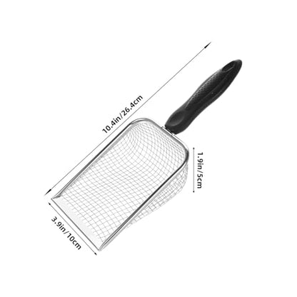 Beach Shell Shovel 10.43 Inch Lightweight Fine Mesh Sand Scoop for Reptile Substrate Cleaning Outdoor Beach and Garden Use