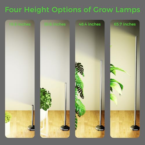 Grow Lights for Indoor Plants with Timer, 192 LEDs 42W Vertical Full Spectrum Grow Light 65 Inch Standing Grow Lights 3 Light Modes 5-Level Dimmable Wide Coverage - color: 1PC