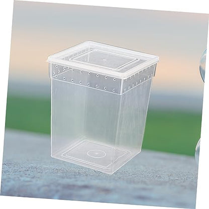 Sosoport Reptile Feeding Container Breeding Box for Spider Lizard Lightweight Ventilated Design for Transport Breeding and Quarantine