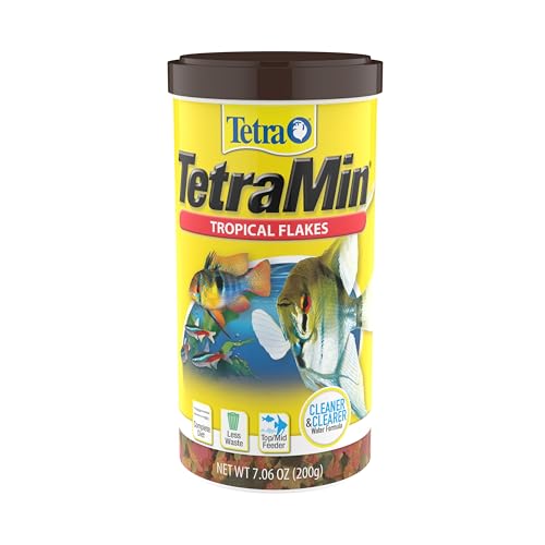 TetraMin Tropical Flakes Fish Food, Balanced Diet, 7.06 oz 12 Pack | Top- & Mid-Feeding Staple, Antioxidants, Proteins & Prebiotics, Less Waste - size: 7.06 Ounce (Pack of 12)