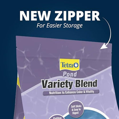 TetraPond Variety Blend, Pond Fish Food, for Goldfish and Koi Yellow 2.25 Pound (Pack of 1) | Daily Staple Blend Of Pond Sticks, Koi Vibrance & Spring/Fall Diet, Easy To Digest Soft Sticks For Small & Large Fish - size: 2.25 Pound (Pack of 1)