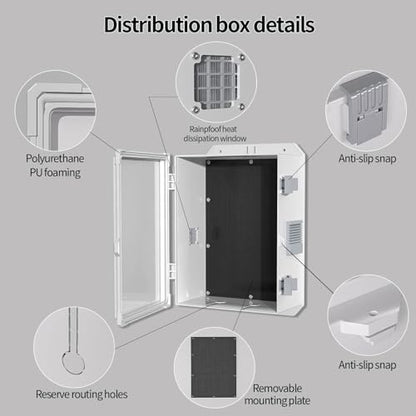 Namunanee Outdoor Electrical Junction Box, ABS Water Resistant Enclosure with Internal Mounting Panel & Hinged Cover (13" H* 9.2" L* 5.6" W) - size: 13"H x 9.2"L x 5.6"W & Standard