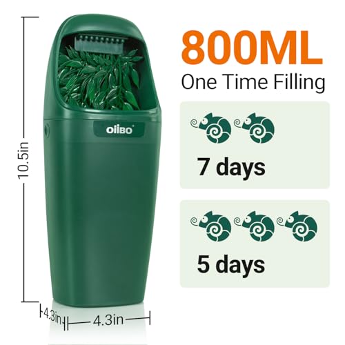 Reptile Water Dispenser, Automatic Drinking Fountain Water Flow Adjustable Reptile Tank Waterfall for Lizard Bearded Dragon Chameleon, Ultra Quiet Amphibians Insects Terrarium Water Dripper