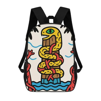Snake Totem Pole Laptop Bag 17 Inch Back Pack Travel Backpack Sports Work Backpacks Teacher Bookbag