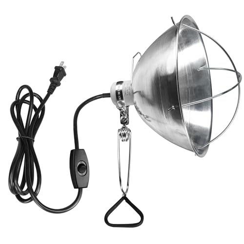 Simple Deluxe Clamp Lamp Light Socket with 10.5 Inch Aluminum Reflector and Ceramic Base, 250-Watt E26 Socket (no Bulb Included) 6 Feet 18/2 SJT Cord, 1-Pack - size: 10.5 Inch (250 Watts), style: 1-Pack