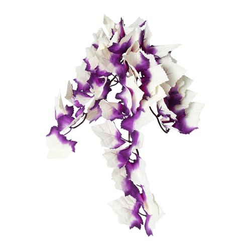 Aquarium Artificial Plant Reptiles Plants with Suction Cup for Terrarium Fish Tank Landscape Decoration Hanging Silk Purple Leaves Plants - color: Purple Leaves, size: 12INCH