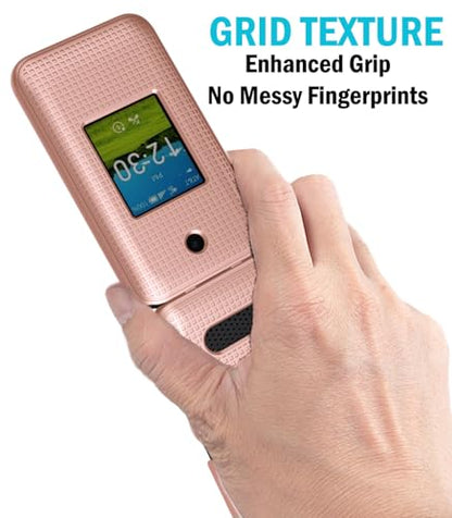 Holster Combo for Cricket Debut Flex Flip Phone Case Belt Clip - Rose Gold | Also Fits AT&T Cingular Flex 2, For Model U1030AA or U1030AC via 2023 - color: Rose Gold