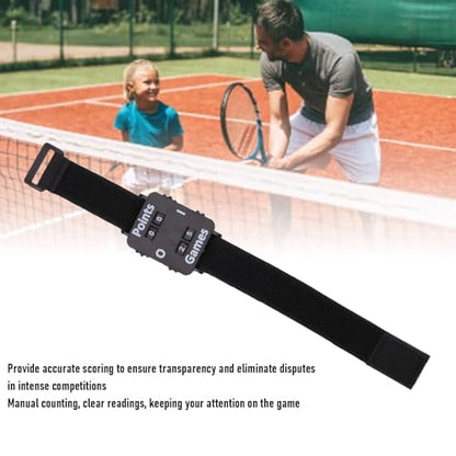 Score Counter Watch, Sports Score Keeper Wristband Manual Paddle Tracker with Adjustable Elastic Band for Cricket Tennis Table Tennis