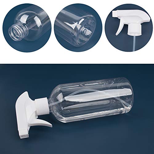 Plastic Spray Bottle, 17oz Refillable Versatility Sprayer, Clear, 4 Pack | Adjustable Mist & Stream Nozzle – For Water, Hair, Cleaning, Essential Oils, Plants, BBQ & DIY Spraying - color: Clear, size: 4 Pack/500ml