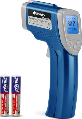 Etekcity Infrared Thermometer Laser Temperature Gun, -58°F~1130°F, Blue | Cooking, Pizza Oven, BBQ, Meat, Kitchen, Reptile, HVAC, Adjustable Emissivity, MAX Display, High Temperature - color: Arctic Blue, style: Advanced