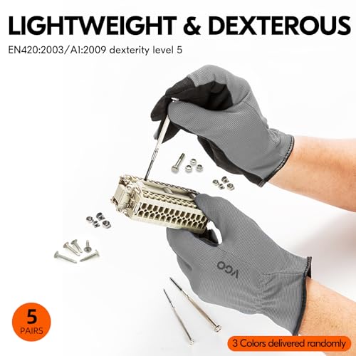 Vgo... 5Pairs Versatile Work Gloves,Gardening Gloves,Light Duty (AL8736) | synthetic leather,elastic,washable,dexterity,construction,planting,weeding,landscaping,farm,outdoor,light duty work - size: X-Large