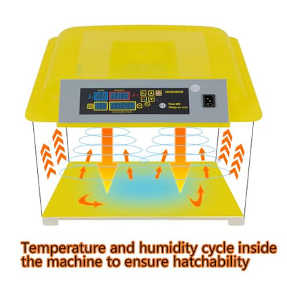 Egg Incubator Automatic Digital Hatcher Machine with Turning Temperature | Control for Hatching Chicken Duck Goose Quail (48 Eggs) - size: 48 Eggs