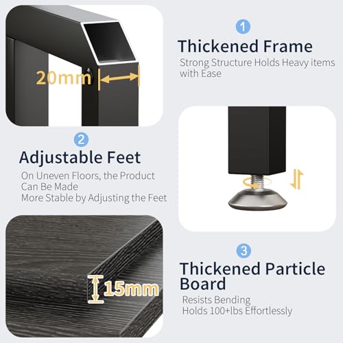 METYERRY 40 Gallon Fish Tank Stand with Power Outlet,Adjustable Shelf | 660 LBS Heavy Duty Metal Frame, Fits Fish Tanks Reptile Tanks and Turtle Tanks, Water Resistant Board, Home Aquarium Setup - color: Black, size: 40 Gallon