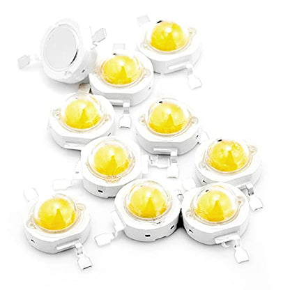 CHANZON 10 pcs High Power Led Chip 5W Warm White 3000K - 3500K | (600mA - 700mA / DC 6V - 7V / 5 Watt) Super Bright Intensity SMD COB Light Emitter Components Diode Bulb Lamp DIY Lighting - color: A) Warm-white (3000k)