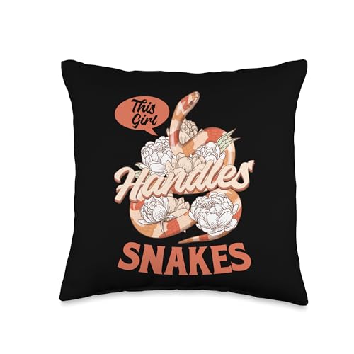 Snake Handler Gloves Reptile Herpetologist Snake Handling Throw Pillow - size: 16x16