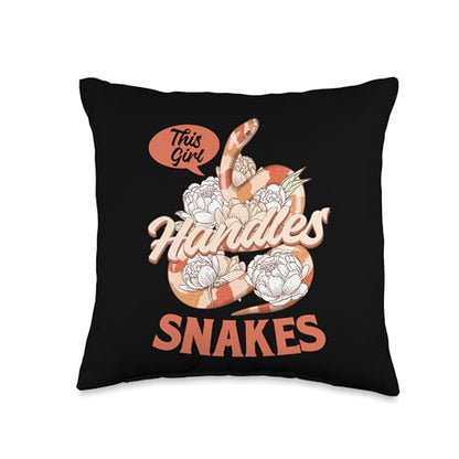 Snake Handler Gloves Reptile Herpetologist Snake Handling Throw Pillow - size: 16x16