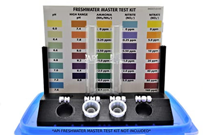 Aquameta Aquarium Test Tube Holder with Rack - for API Freshwater Master Test Kit - 4 Slots Test Tube Rack – Black - color: Black