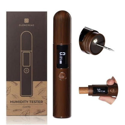 Single Probe Cigar Hygrometer, Rechargeable Digital LED | Rechargeable Single-Probe Hygrometer, LED Humidity Reading, Precision Sensing, Cigar Collectors