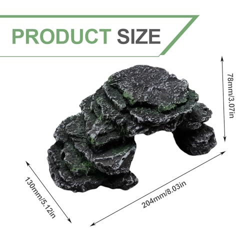 EATAKWARD Gecko Hide Shale Scape Step Ledge, Reptile Cave Hideout Tank Accessories Decorations, Ideal for Reptiles, Amphibians, Leopard Gecko, Lizard, Frogs, Turtle (Black, 8 * 5 * 3inch) - color: Black, size: 8*5*3inch