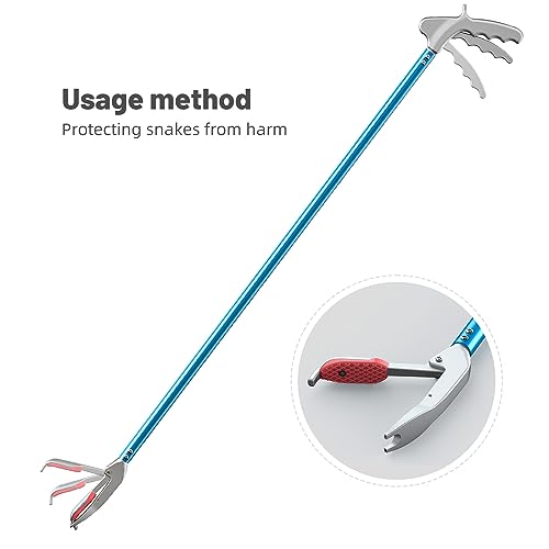 G2 60-inch Professional All-Aluminum Alloy Snake Tong Reptile Grabber Rattle Snake Catcher Wide Jaw Handling Tool with a Protective Structures for Snakes - size: 60in with pad
