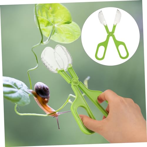 Yardwe Reptile Cleaning Clamp and Feeding Tool Poop Scoop for Tortoise Lizard and Safe and User-Friendly Design for Indoor and Outdoor Use Green