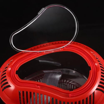 Portable Small Fish Tank with Tight Lid and Ventilation Holes, Plastic Reptile Breeding Box for Snakes and Reptiles, for Travel and Outdoor Use, Red Handle Included