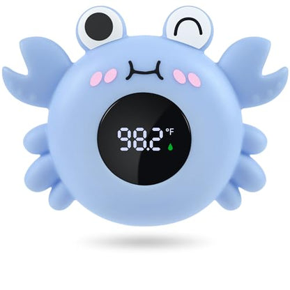 Baby Bath Thermometer Tub Water Temperature Thermometer for Bathtub Crab Newborn Baby Safety Floating Tub Toy Gift for Toddlers, Girls, Boys, Infants 1 2 3 4 Years Old