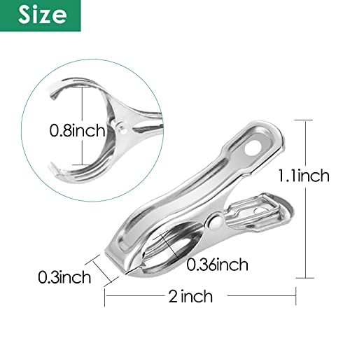 40Pcs Garden Clips for Netting, 2'' Metal Greenhouse Clamps to hoop | Stainless Steel Body, Strong Spring Grip Fits 3/8 to 3/4 Inch Poles, Securing Netting, Shade Cloth and Plant Covers to Frames - style: 40Pcs