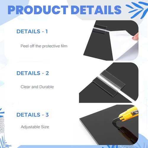 Sieral Aquarium Lids Polycarbonate Canopy 2 Pieces Set 22.95 x 11.5 x 0.12 inch for 33/40/55 Gallon with Center Brace Aquariums Cover Fish Tank Lid with a Hook Knife, Black - color: Black, size: 48 x 13 Inch