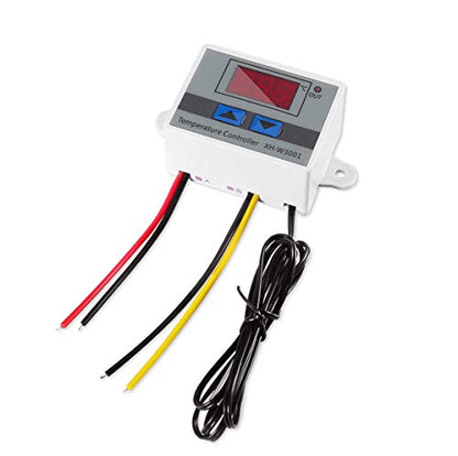 XH-W3001 Mini Thermostat Switch with Waterproof Sensor Probe Digital LED Temperature Controller Module Programmable -50 to 110 Degree Heating Cooling Thermostat(220V) - style: 220V