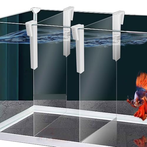 Aquarium Fish Tank Divider Holder - 2pcs Plastic Aquarium Plastic Divider Tray with Bracket Fish Tank Bottom Isolation Separator (Clear Board +White Bracket, 7.87 * 11.8") - color: Clear Board +White Bracket, size: 7.87*11.8"