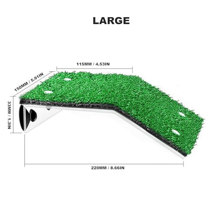 Turtle Basking Platform - 5.9 X 8.7 X 1.3 Inches Tortoise Basking Platform - Simulation Grass Tortoise Ramp with Suction Cup - Turtle Resting Terrace for Reptile, Terrapin, Frog