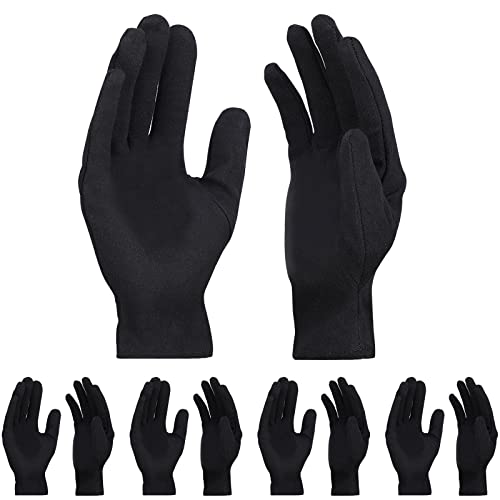 5 Pairs Large Archival Photo Gloves, Black Work Gloves For Handling Art Working Photography Men & Womens Cloth Gloves Liners Bulk for Handling Jewelry, Film, Photo, Coin Metal Inspection - color: Black, size: L(5 Pairs)