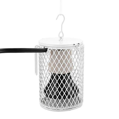 100w Ceramic Heat Preservation Light for Reptile, Fast Heating Heat Lamp with Cage for Kinds of Reptiles, Turtle, Snakes, Lizards, Frogs, Chicks Heat Lamp Ceramic Heat Emitter for Amphibians(White)