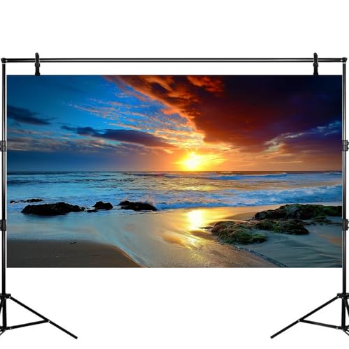 Sunset Beach Aquarium Background Sunrise Ocean Seashore Fish Tank Background Ocean Seascape Terrarium Backgrounds Amazing Sunrise Over Seacoast Sand Ocean Waves Reptile Tank Backgrounds 24x12in - color: Dark Blue, size: 24(W)x12(H)inches/ 60(W)*30cm(H)