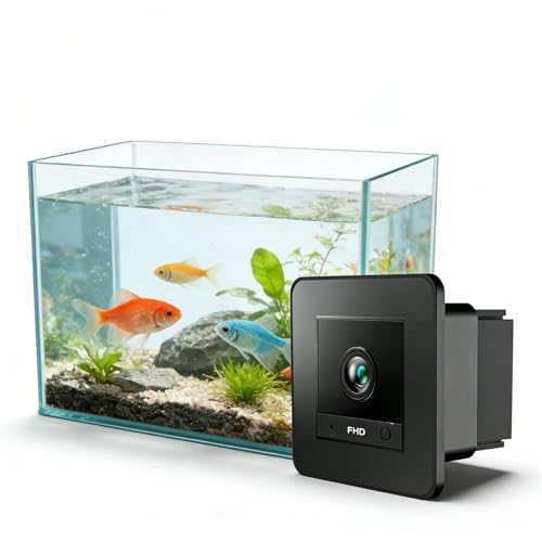 Pomya 2MP 2K Aquarium & Terrarium Pet Camera, 140 Wide Angle WiFi Aquarium Camera with AI Motion Detection, Adhesive Mounting Bracket for for Fish Tank, Lizard, Reptile Pet