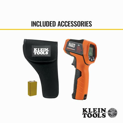 Klein Tools IR5 Dual Laser 12:1 Infrared Thermometer, Digital Thermometer Gun with Backlit Display, Dual Laser Targeting and Auto Scan, Wide Temperature Range