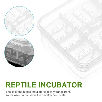 2Pcs Reptile Egg Incubator Tray with Lattice Design Lightweight and Portable Hatching Box for Lizards Snakes Tortoises Transparent Cover for Easy Observation