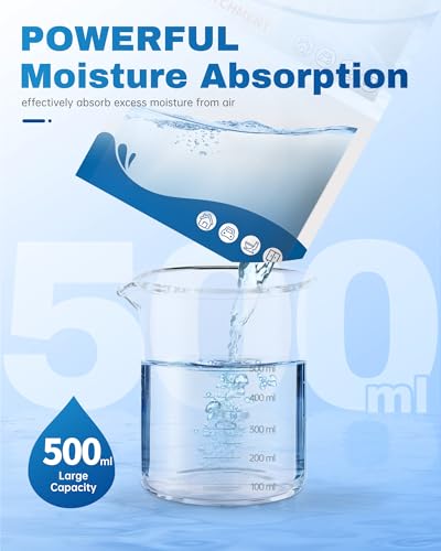 Vacplus Moisture Absorber, 20Pack Hanging, Strong Absorption, Unscented | Closet, Enclosed Spaces, Bathroom, Odor Eliminator, Dehumidifier Bags, 9.8 OZ - size: 20 pack