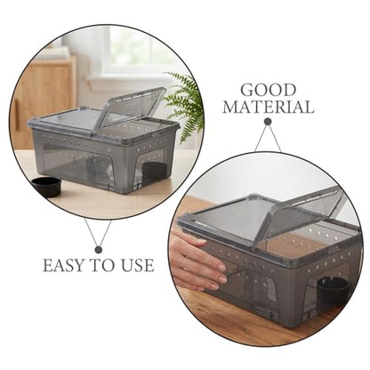 VICASKY Plastic Reptile Carrier Box with Efficient Ventilation System and Safe Construction, for Gecko and Lizard Housing, Portable Snake and Spider Habitat Enclosure,