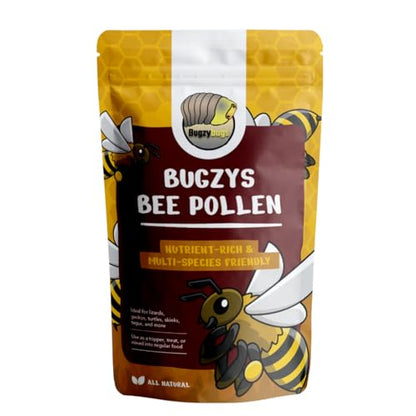 BugzyBugs Bee Pollen All-Natural Nutrient-Rich Supplement for Bearded Dragons, Reptiles, Isopods & Amphibians Mineral & Vitamin Booster