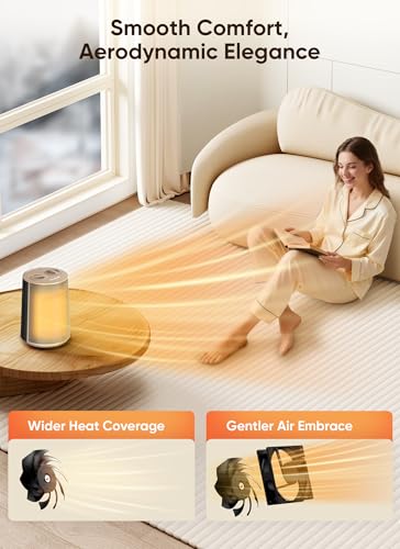 GiveBest Portable Space Heater – 1500W Quiet & Energy Efficient Overheat & Tip-Over Protection, Fast Heating PTC Technology, Ideal for Bedroom, Office & Desk Use, Gold | PTC Ceramic Heater, Heating and Fan Modes, Overheat & Tip-Over Protection for Bedroom