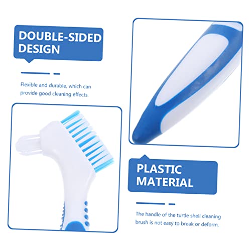 MERRYHAPY 2pcs Portable Turtle Shell Cleaning Brush Efficient Dirt Remover for Aquatic Turtles Compact Design with Dual-Head for Easy Use Enthusiasts - color: Blue